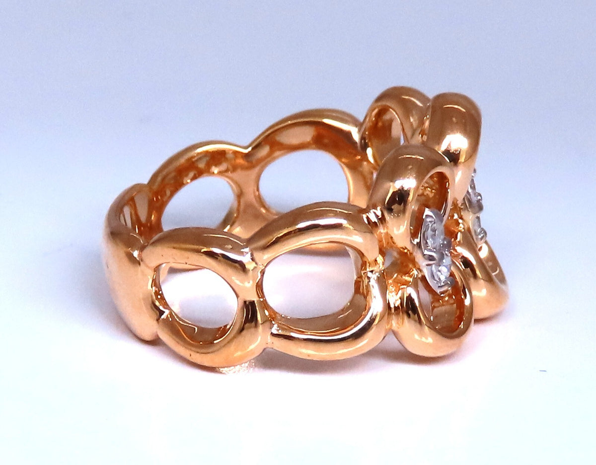 .20ct Natural Diamonds Circles Loop ring 14kt Gold *v