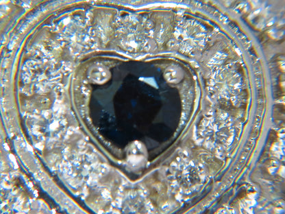 1.25CT NATURAL SAPPHIRE DIAMOND CLUSTER NECKLACE 14KT *v