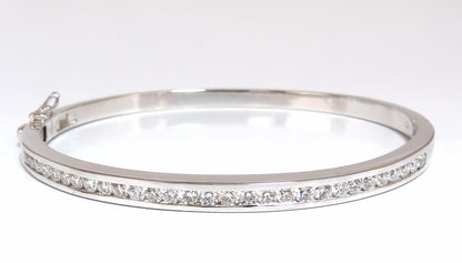 1.30ct natural round diamonds bangle bracelet g/vs  channel 14kt *v