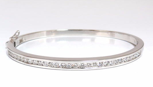 1.30ct natural round diamonds bangle bracelet g/vs  channel 14kt *v