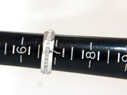 1.50ct Natural Princess cut diamonds eternity ring 14kt Comfort 5mm *v