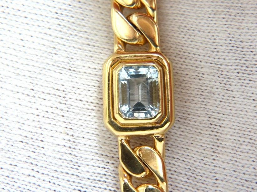 12ct Natural Aquamarine Amethyst Tourmaline Link Necklace 14kt Gold 12398 *v
