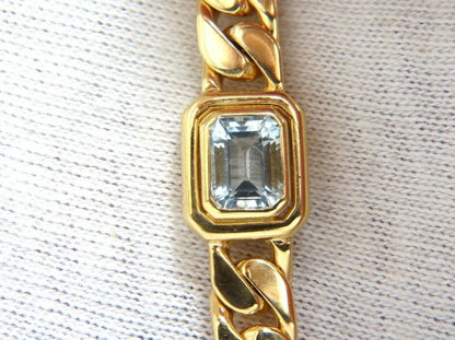 12ct Natural Aquamarine Amethyst Tourmaline Link Necklace 14kt Gold 12398 *v