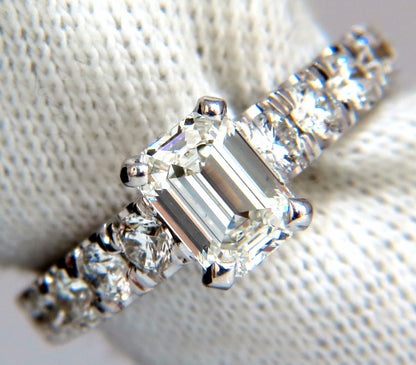 GIA Certified 1.08ct Emerald Cut  natural diamond ring 1.20ct. 18kt H/Vs1 *v