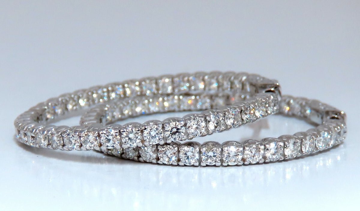3.90ct Natural Round Diamond circle hoop earrings 14kt 40m share prong *v