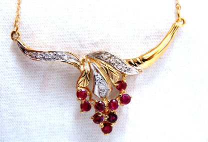 .50ct Natural Ruby Diamonds Necklace 14kt Traditional *v