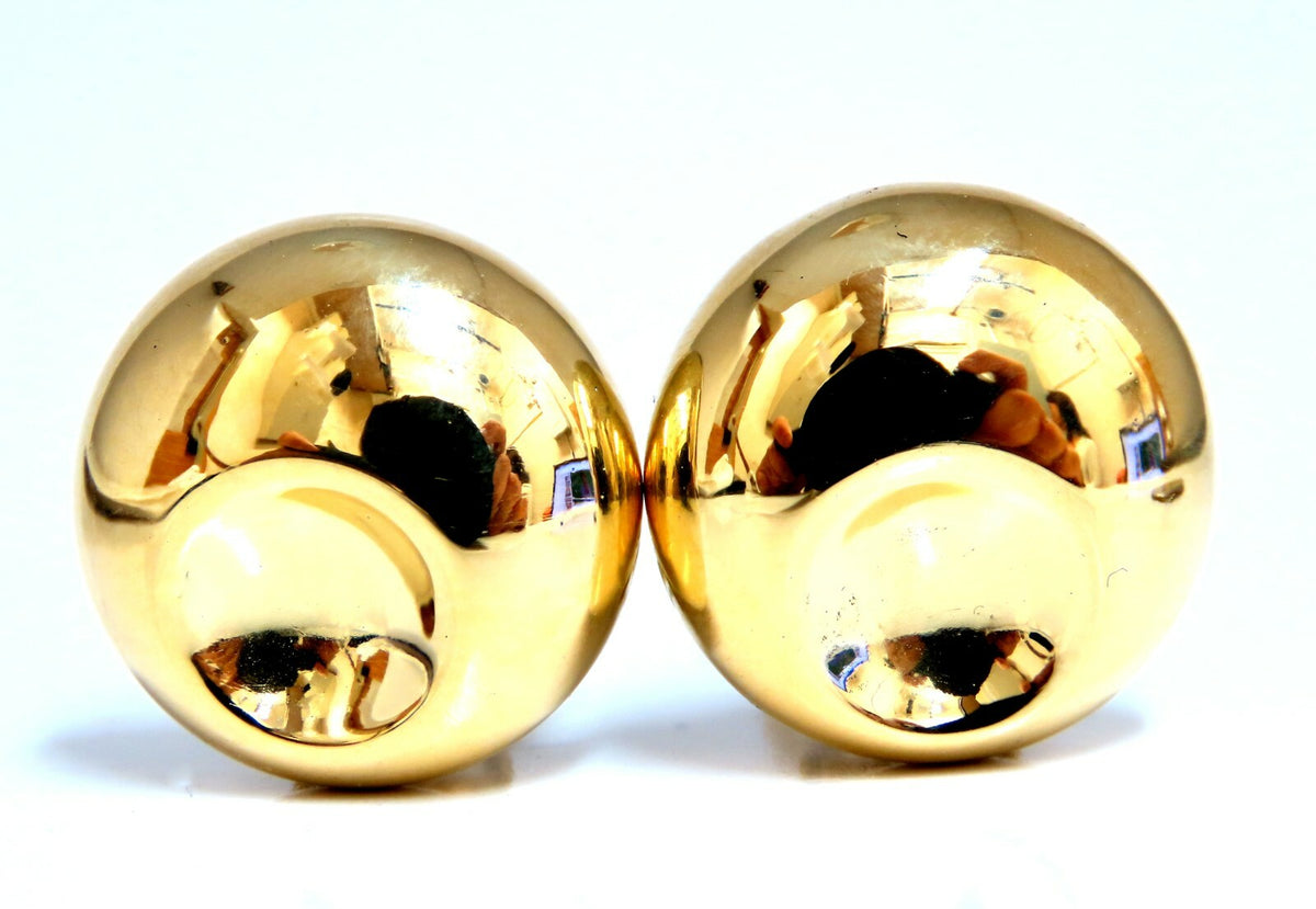 18kt Gold Clip earrings Panda Eye Domed *v