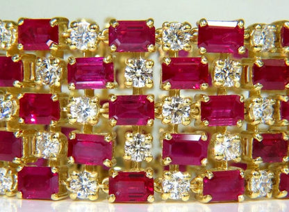 GIA Certified Natural Ruby Diamond Cuff Bracelet 18kt Important 12337 *v
