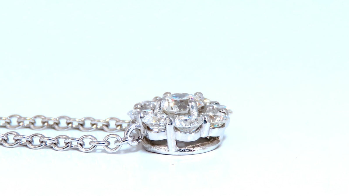GIA Certified .48ct & 1.14ct Diamonds Cluster Necklace 14kt Snowflake *v