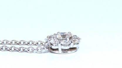 GIA Certified .48ct & 1.14ct Diamonds Cluster Necklace 14kt Snowflake *v