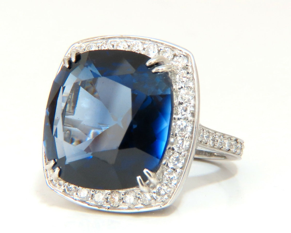 26ct Lab Sapphire diamonds Ring Vivid Royal blue 14 Karat *v