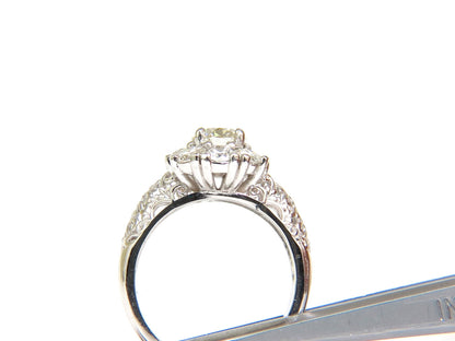 3D GILT 2.06CT CLUSTER NATURAL DIAMOND RING GOLD 14KT VS *v