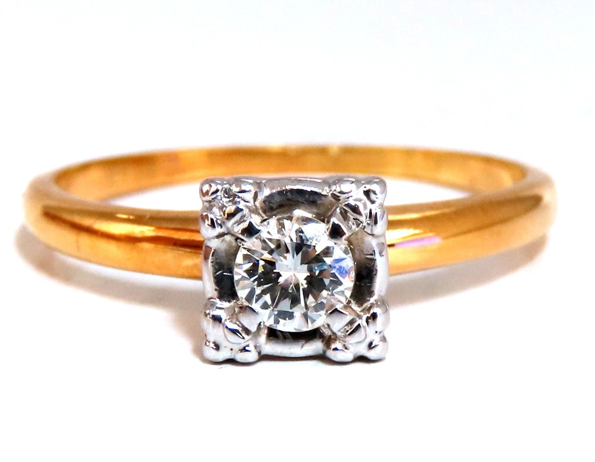 .35ct natural round diamond solitaire ring 14 karat vintage *v