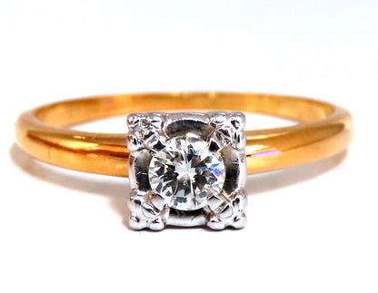 .35ct natural round diamond solitaire ring 14 karat vintage *v
