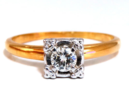 .35ct natural round diamond solitaire ring 14 karat vintage *v