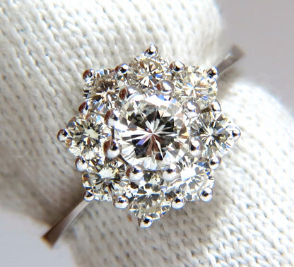 1.40ct natural diamonds raised cluster ring 14kt gold *v