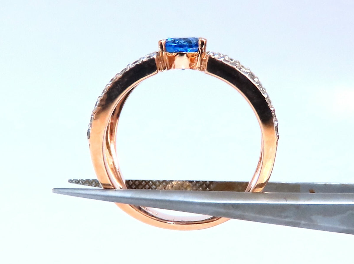 1.30ct Natural Tanzanite Diamond ring Wide shoulder Mod *v