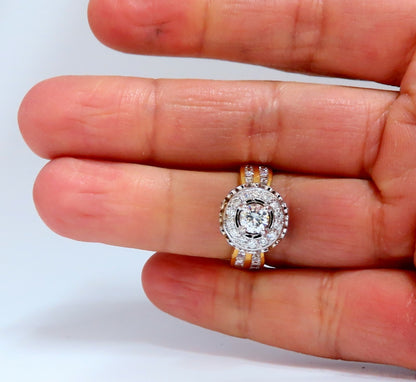 GIA Certified .59ct round cut diamond Raised Crown ring Flush 14Kt gold *v