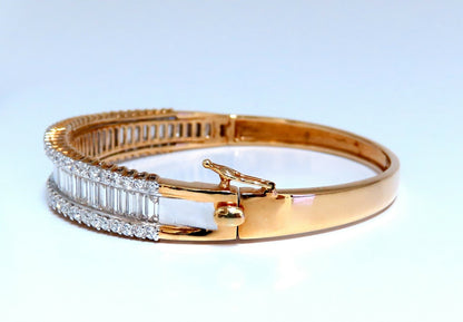5.23ct Baguette & Rounds Diamond Three Row Bracelet 14kt *v