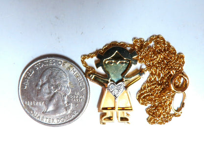 Diamonds Love Child Emoji Necklace 14kt yellow gold *v
