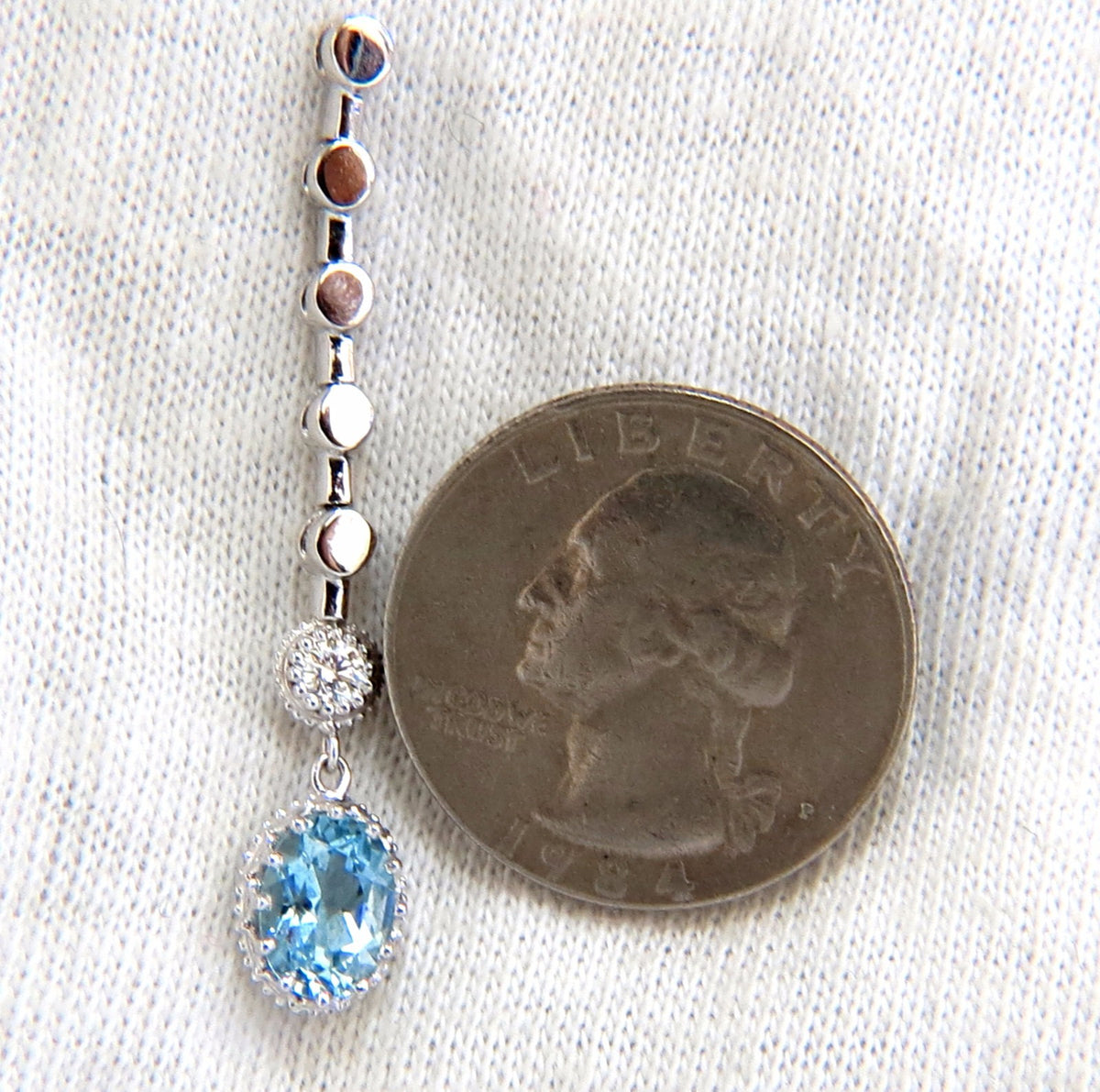 2.60ct natural aquamarines diamonds dangle earrings 14kt *v