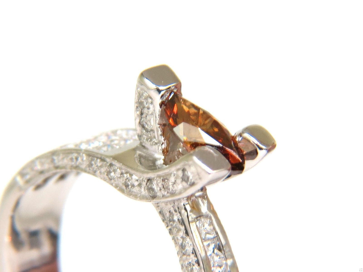 GIA NATURAL FANCY ORANGE BROWN 2.05CT DIAMOND RING 14KT TENSION FLOAT 10064 *v