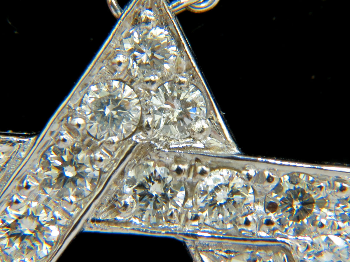 3.01CT ROUND DIAMOND STAR PENDANT BEAD SET 14KT G VS *v