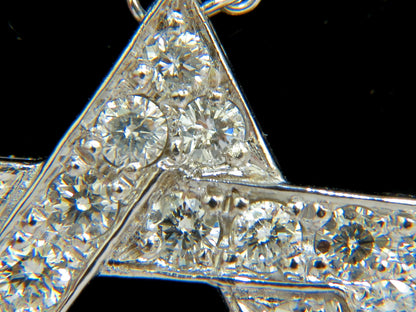 3.01CT ROUND DIAMOND STAR PENDANT BEAD SET 14KT G VS *v