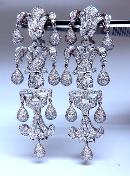 7ct Natural Diamonds Dangle Earrings 18kt gold 12531 *v