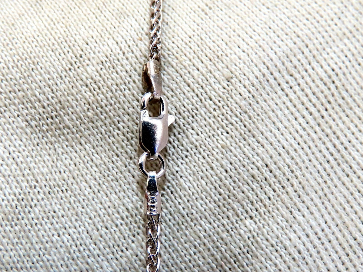 GIA Certified 3.18ct Natural No Heat Blue Sapphire Diamonds Necklace 14kt *v