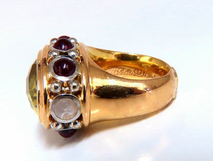 25ct Natural Lemon Quartz Vintage Ring 19 Karat Vintage 52 Gram *v