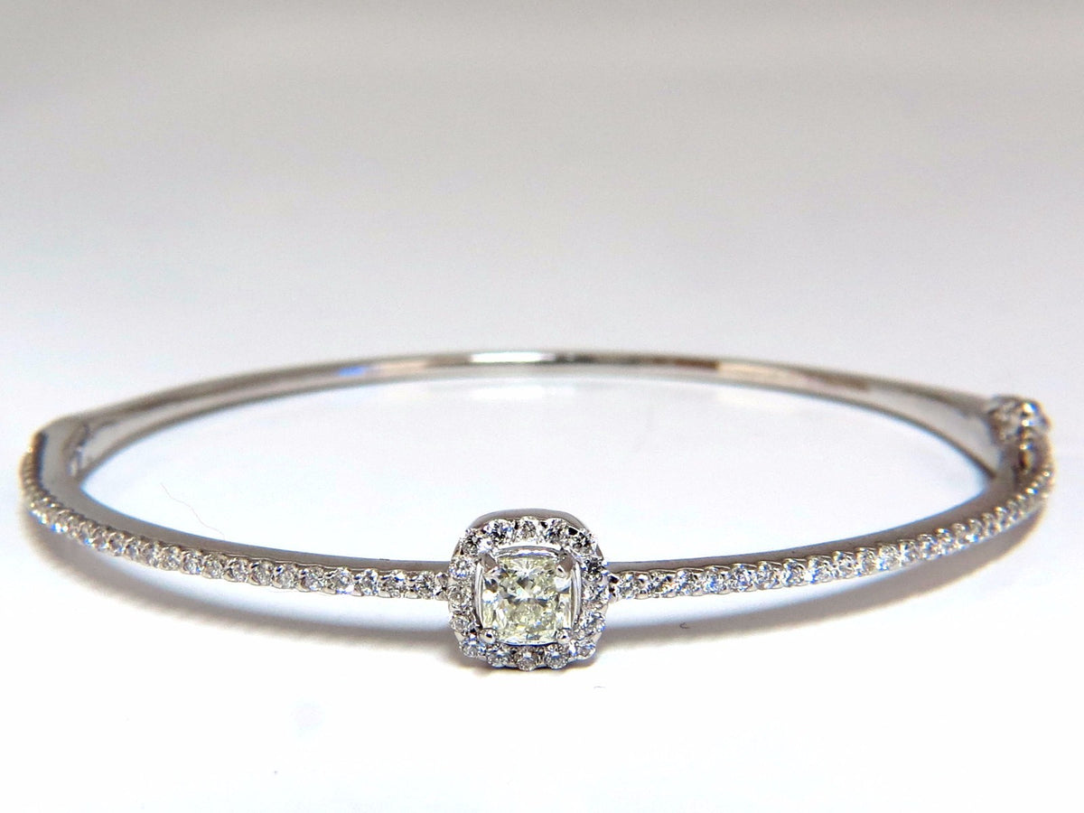 .95ct natural round diamond cluster halo bangle bracelet 14kt *v