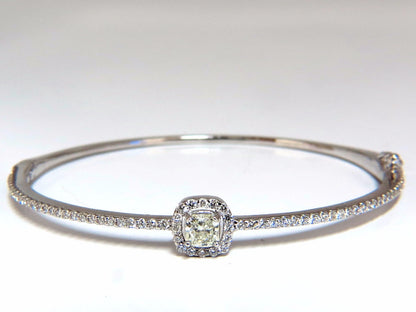 .95ct natural round diamond cluster halo bangle bracelet 14kt *v