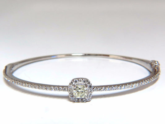 .95ct natural round diamond cluster halo bangle bracelet 14kt *v
