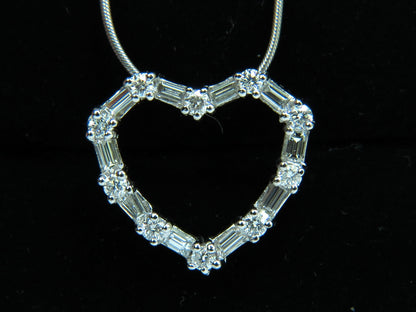 1.10CT DIAMONDS HEART PENDANT 14kt G VS 19'' 20X18MM *v
