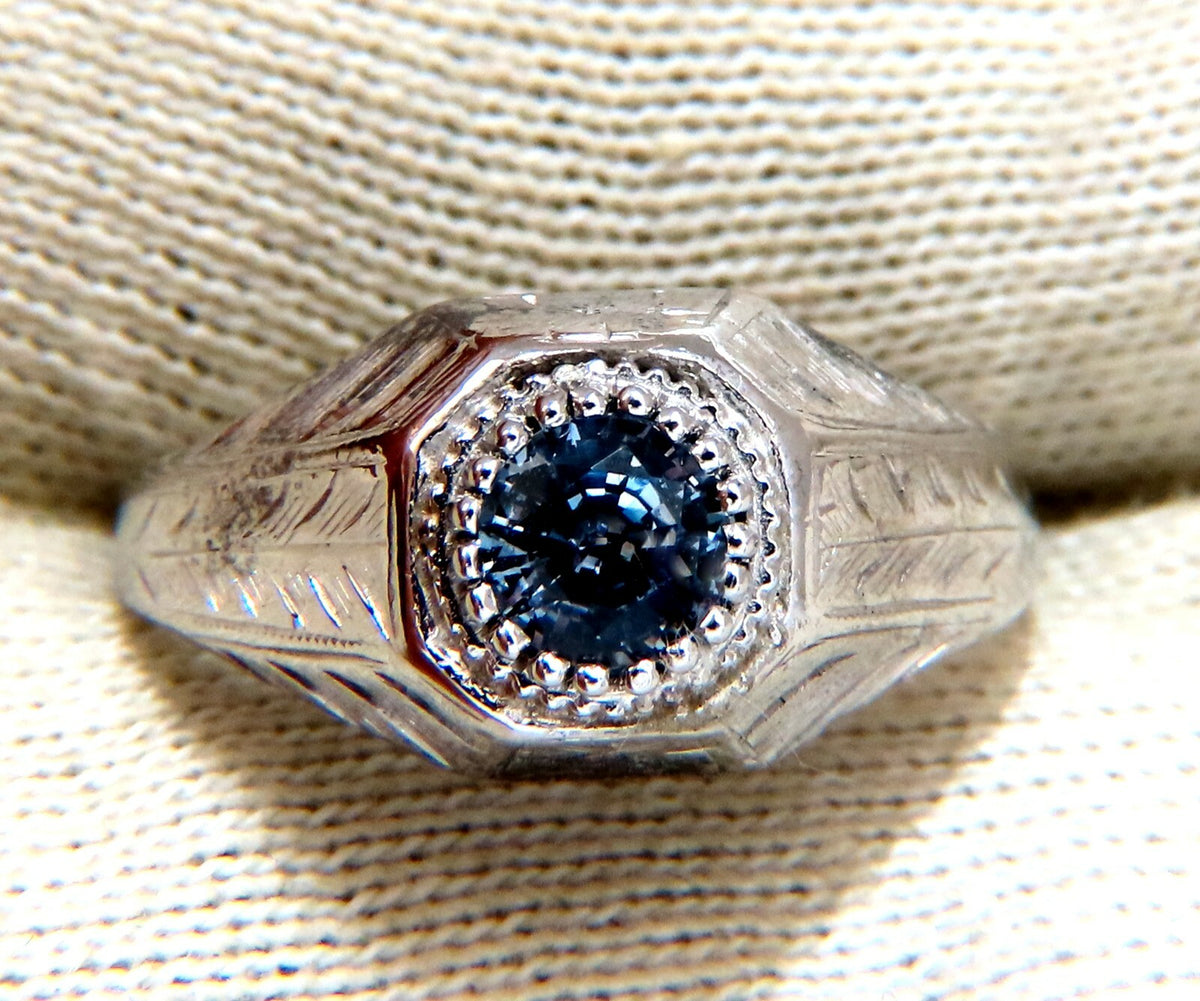 .76ct Natural Periwinkle Blue Sapphire Solitaire Ring 14kt Vintage *v