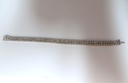 5.50ct natural round brilliant diamonds three row tennis bracelet 14kt gold *v
