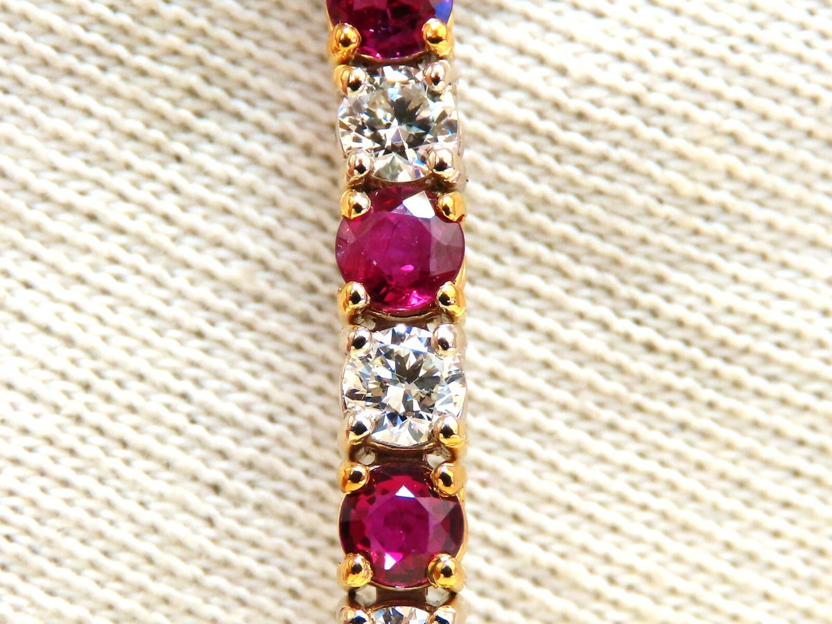 9.82ct Natural Ruby Diamonds Alternating Tennis Bracelet 14kt *v