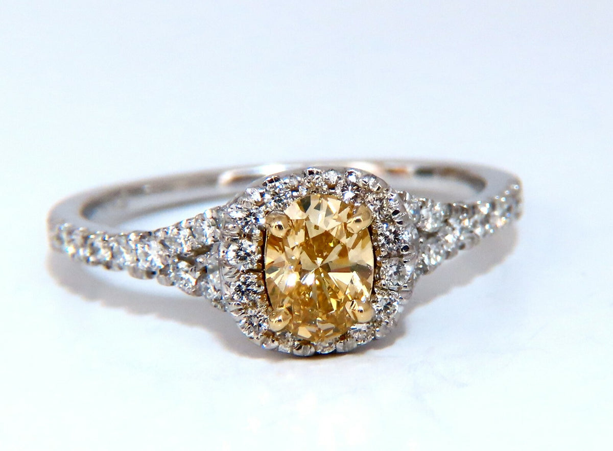 1.81ct Natural Fancy Yellow Diamonds Ring 14kt Insert & Ring *v