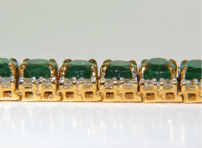 27.65 Carat Natural Vivid Green Emerald Diamond Bracelet F/VS 14kt Ref 12324 *v