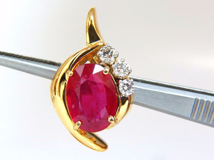 13.00ct Clarity enhanced ruby natural diamond earrings 14kt *v