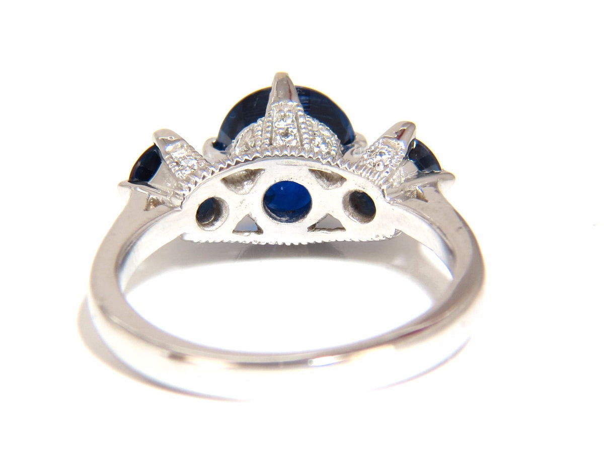 Natural Kyanite Sapphire diamonds ring 3.82ct. vivid blue 14kt *v