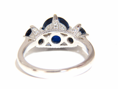 Natural Kyanite Sapphire diamonds ring 3.82ct. vivid blue 14kt *v