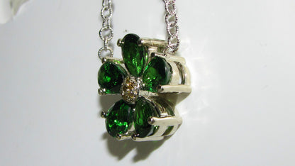 4.60CT NATURAL TSAVORITE YELLOW DIAMOND PENDANT *v