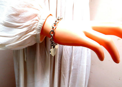 Sterling Silver Toggle Heart Link Bracelet *v