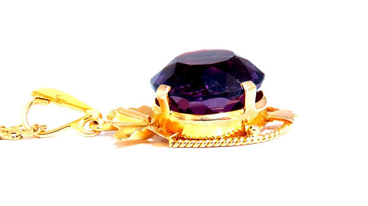 20ct Natural Round Amethyst Vintage Pendant 18kt *v