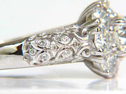 3D GILT 2.06CT CLUSTER NATURAL DIAMOND RING GOLD 14KT VS *v
