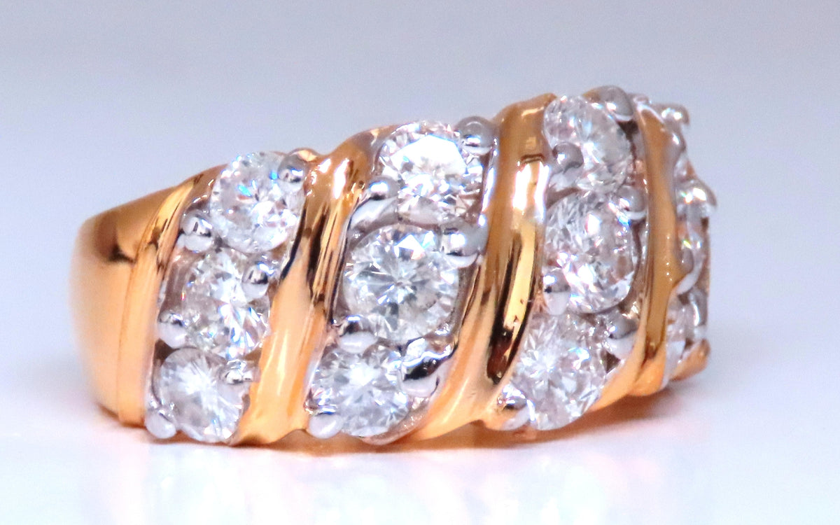 1.60ct Natural Round Diamonds Slant 14kt Gold 12422 *v