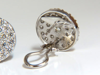 GIA Certified 4.60ct. Matching diamond cluster circular earrings omega 14kt *v