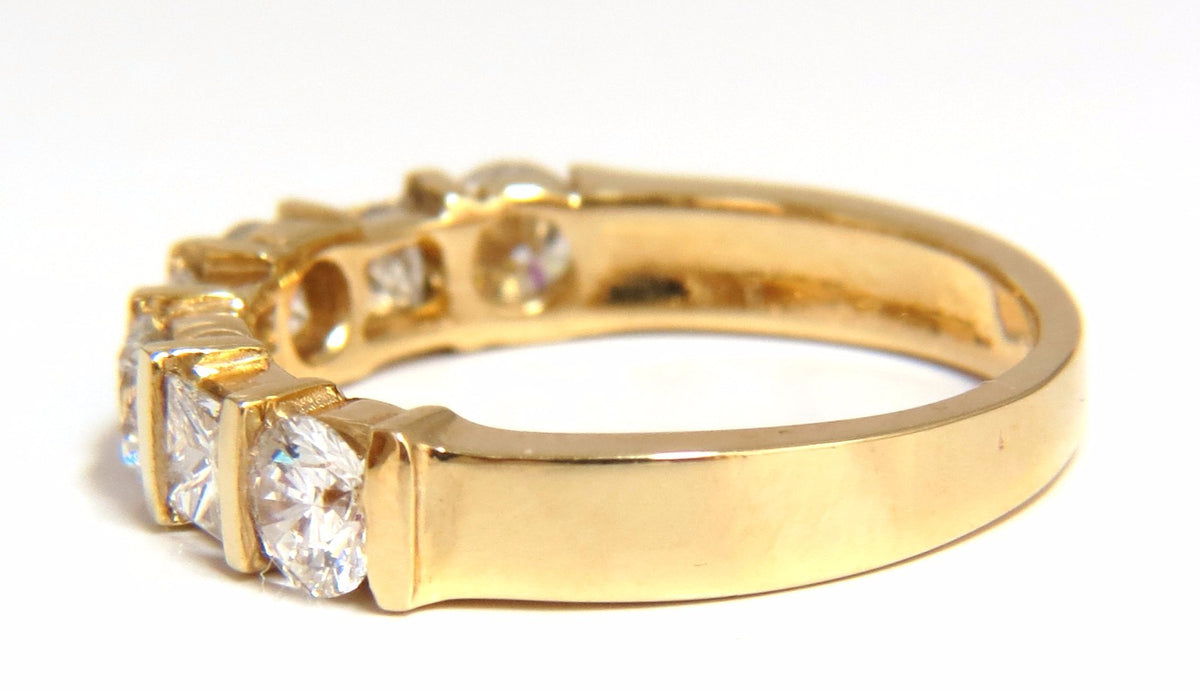 1.40ct BATURAL DIAMONDS PRINCESS ROUND NATURAL RING CHANNEL BAND 14KT G.VS *v